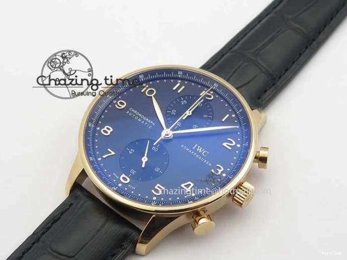 MIROTIME 0214 Portuguese Chrono RG IW371415 ZF 1:1 Best Edition Black Dial On Black Leather Strap A79350 (Slim Movement) FashionForward 7264